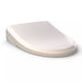 TOTO Washlet S7 - Elongated Bidet Seat, Sedona Beige - Beige toilet seat cover on a white background left side view