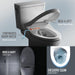 TOTO Washlet S7A Bidet Toilet Seat Elongated - Sedona Beige - Toilet with auto open seat, continuous warm water feature, and night light on a gray background.