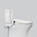 Side view of the Ultra-NOVA Bidet Seat showcasing slim design and features like auto opening and enema wash, enhancing bathroom elegance.