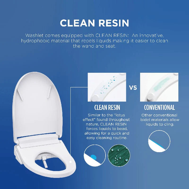 TOTO WASHLET S1 Bidet Seat - clean resin technology